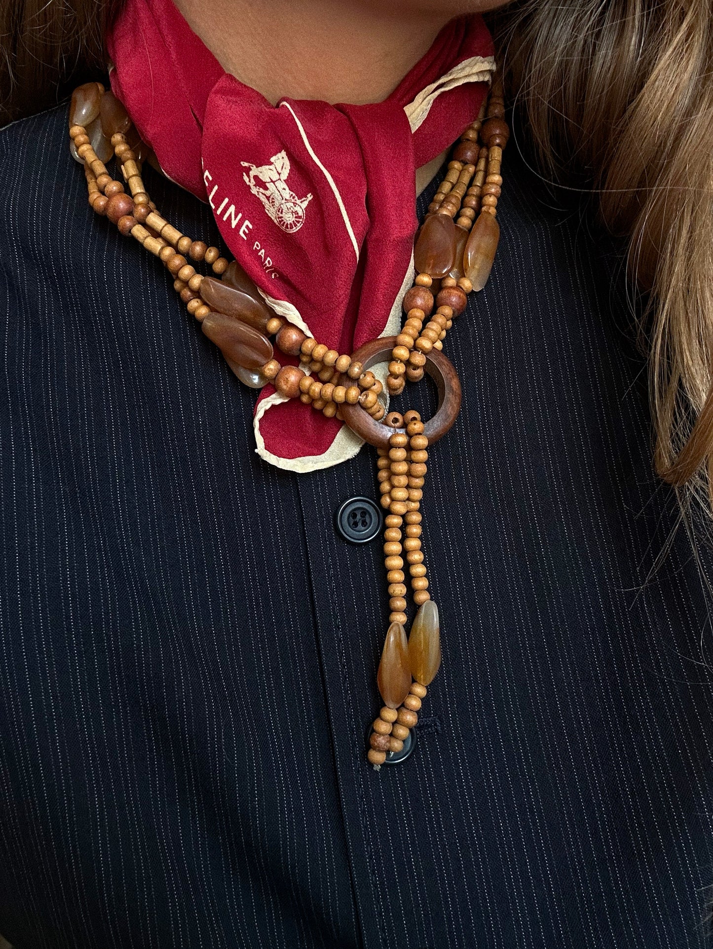 Lot 182: Vintage Wood Necklace