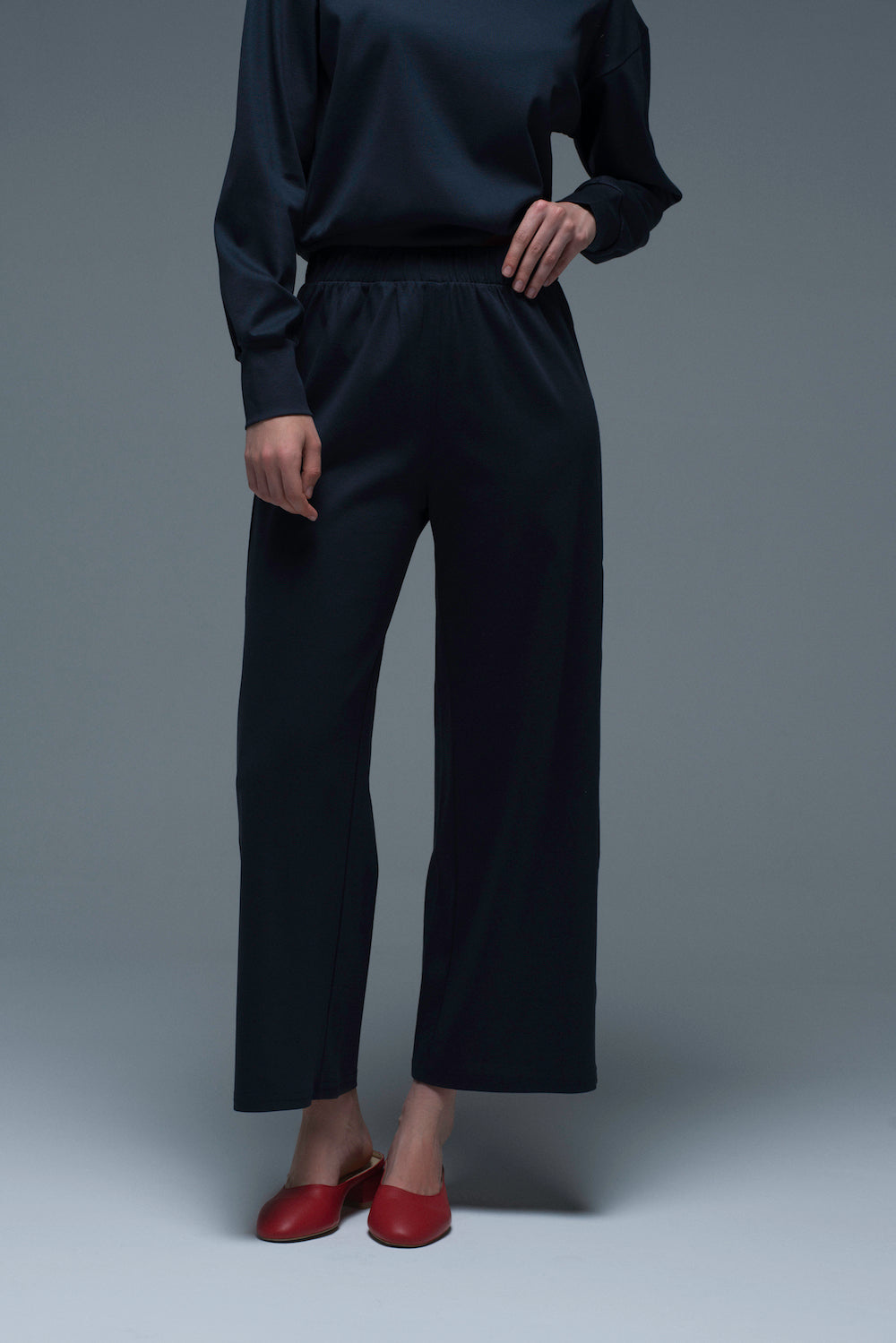 60s Pants in Deep Blue Silky Cotton