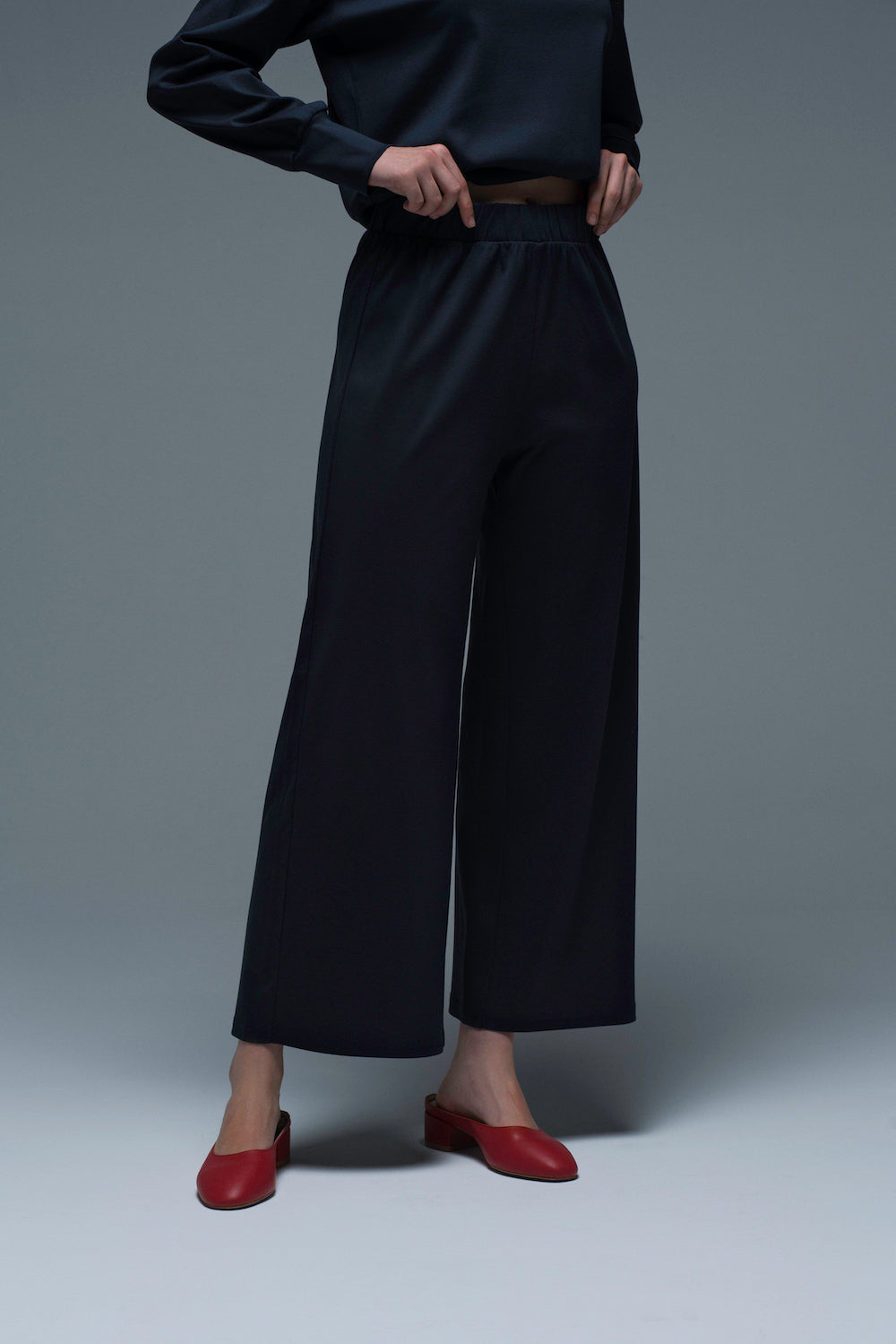 60s Pants in Deep Blue Silky Cotton
