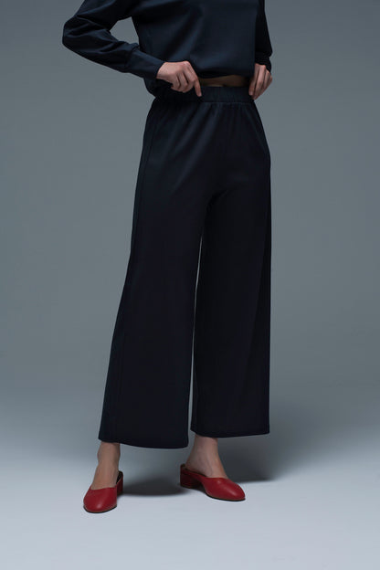 60s Pants in Deep Blue Silky Cotton
