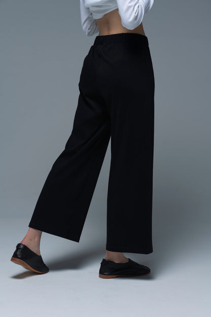 60s Pants in Black Silky Cotton