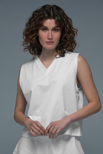 'Drop Shot' Top in White