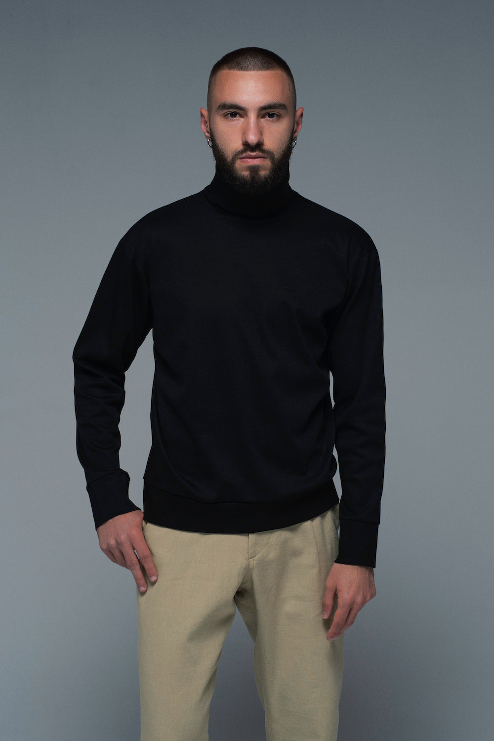 Men’s Badloner in Black Silky Cotton