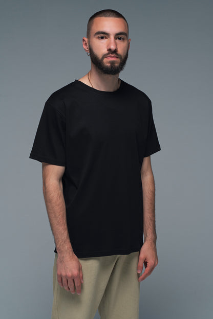 Men’s T-shirt in Black Silky Cotton
