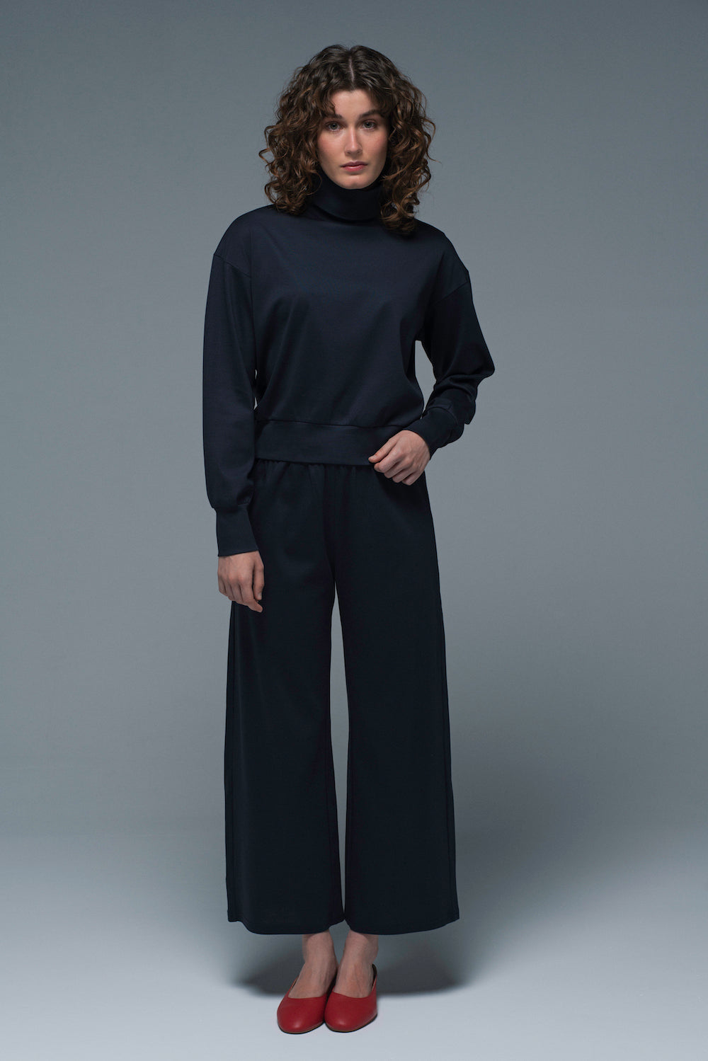 60s Pants in Deep Blue Silky Cotton