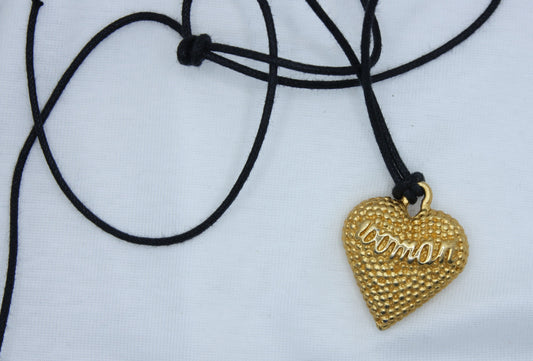 "Woman" Heart Pendant